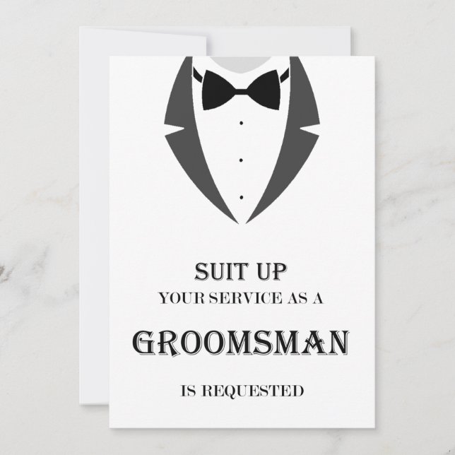 Carte Suit Be My Groomsman Proposition Card (Devant)