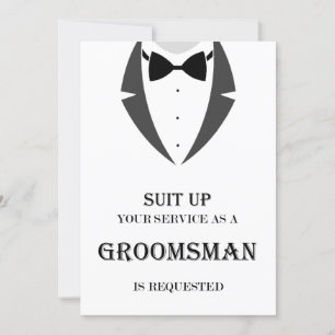 Carte Suit Be My Groomsman Proposition Card