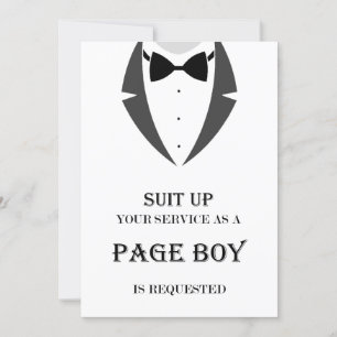 Carte Suit Be My Page Boy Proposition Card
