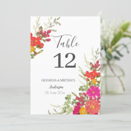Carte Summer Floral Garden Fleurs sauvages Numéro de tab