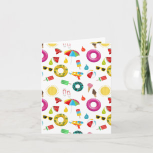 Carte Summer Party Beach Pool Motif Amusant