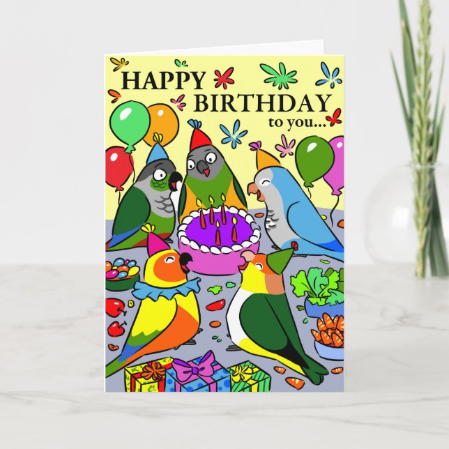 Carte sun conure gcc quaker caique sénegal perroquet heu (Devant)