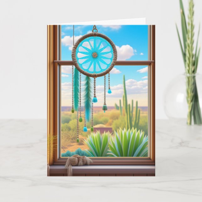 Carte Suncatcher dans la fenêtre avec Arrière - plan du  (Devant)