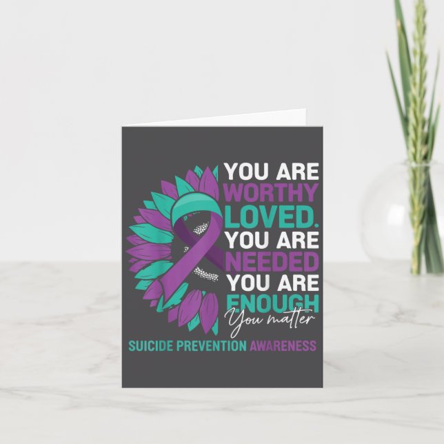 Carte Sunflower Suicide Prevention Awareness Motivationa (Devant)