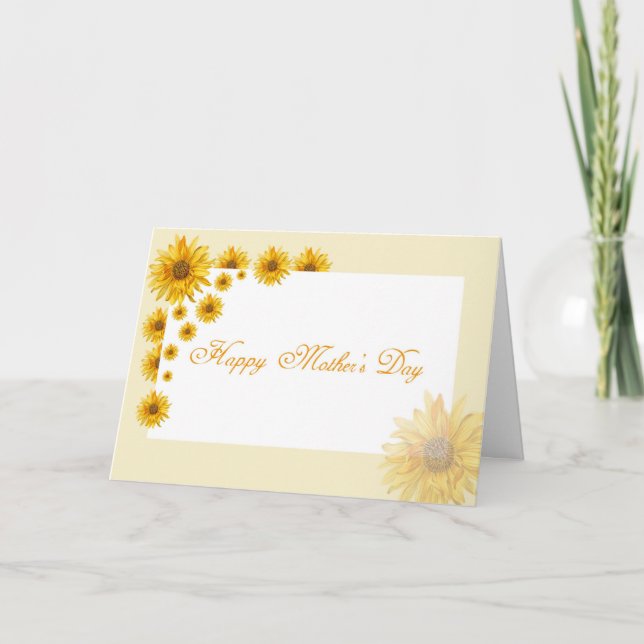 Carte Sunflowers Bonne fête des mères Salutation florale (Devant)