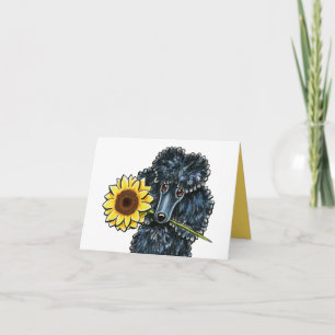 Carte Sunny Black Miniature Poodle Yellow Inside