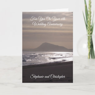 Carte Sunrise 6e anniversaire Mariage personnalisé