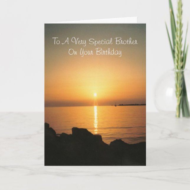 Carte Sunset Frère personnalisé Anniversaire (Devant)