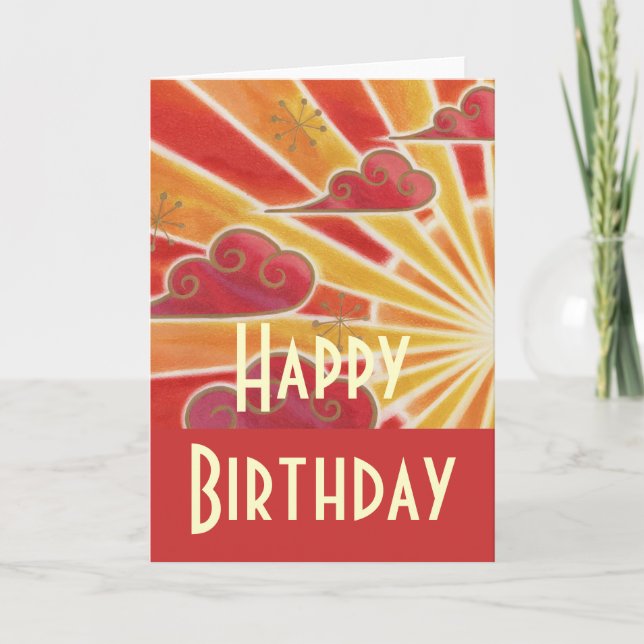 Carte Sunset 'Happy Birthday' (Devant)