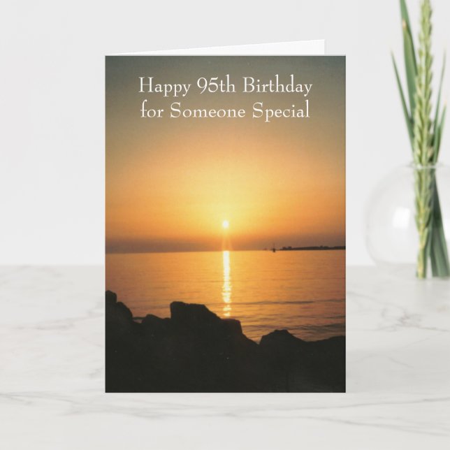 Carte Sunset Personnalisé 95e anniversaire (Devant)