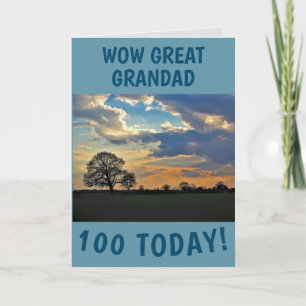 Carte Sunset Sky 100th Birthday Card pour Grand Grand-Pè