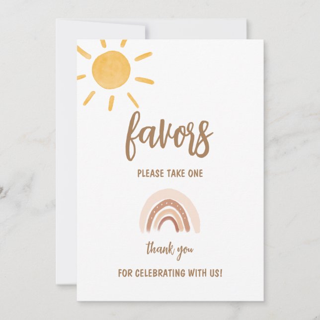 Carte Sunshine Baby shower Favors (Devant)