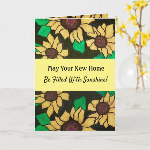 Carte Sunshine Nouveau Accueil Fleurs de soleil jaunes M