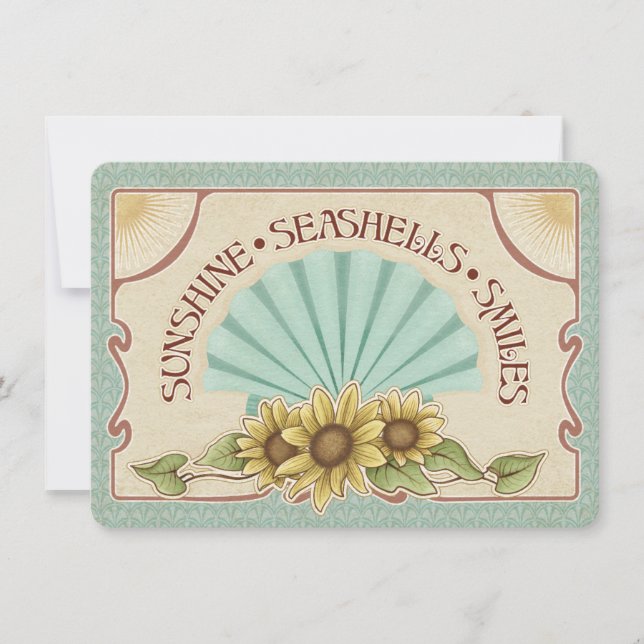 Carte Sunshine Seashells Smiles Vintage Vibes (Devant)