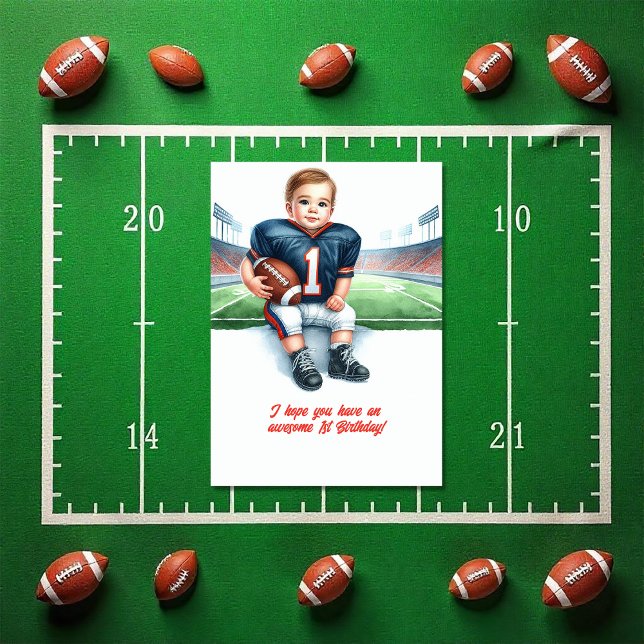 Carte Super 1er anniversaire Football (Awesome 1st Birthday Football Card)