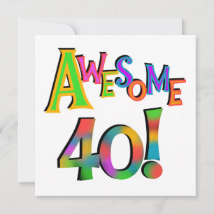 Carte Super 40 T-shirts et cadeaux d'anniversaire