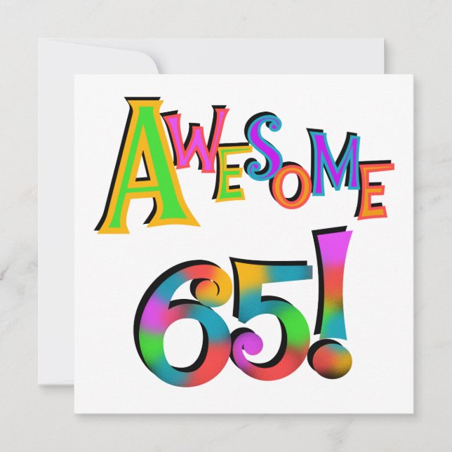 Carte Super 65 Tshirts et cadeaux d'anniversaire (Devant)