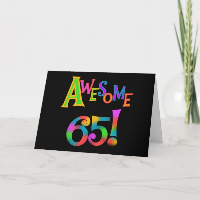 Carte Super 65 Tshirts et cadeaux d'anniversaire (Devant)