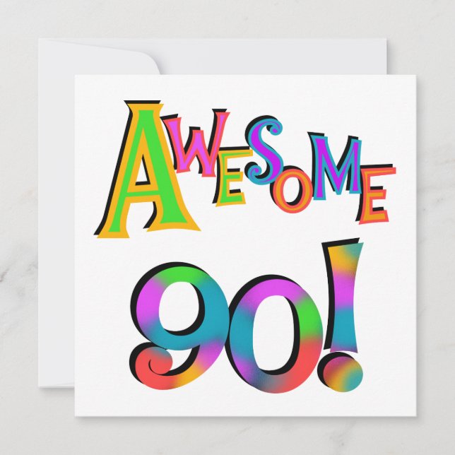 Carte Super 90 T-shirts et Gifs Anniversaires (Devant)