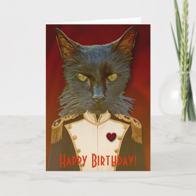 Carte Super Chat Général Anniversaire Carte! (Devant)