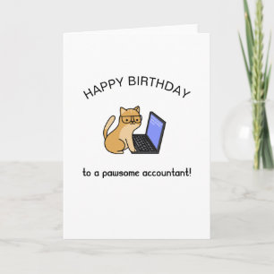 Carte super comptable drôle mignon anniversaire de chat