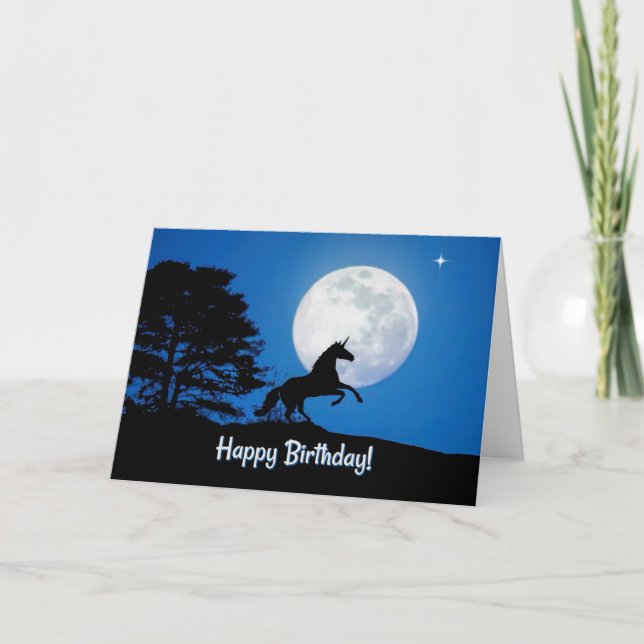 Carte Super Cute Unicorn Happy Birthday (Devant)