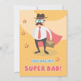 Carte Super Dad Flat Greeting Card