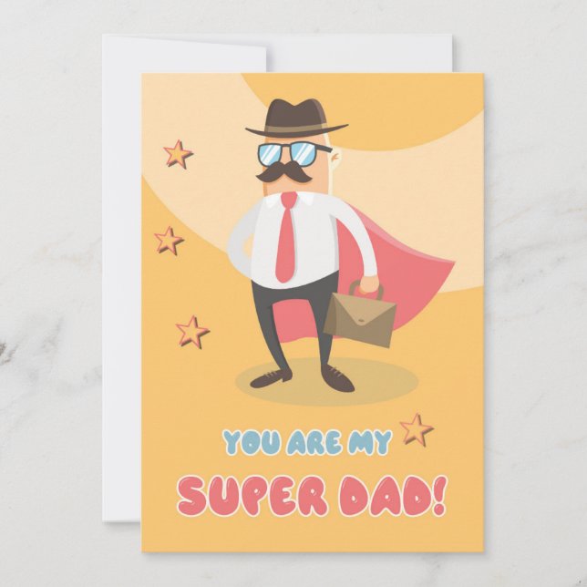 Carte Super Dad Flat Greeting Card (Devant)