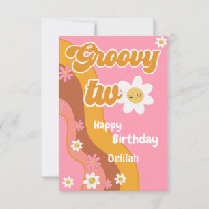 Carte Super deux rétro vintage deuxième heureux annivers