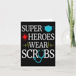 Carte Super Héros Portent Des Scrubs Nurs Médicales