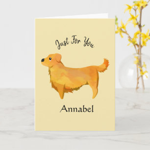 Carte Super Mignon Golden Retriever Personnalisé