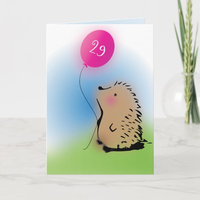 Carte Super mignon souhait d'anniversaire de hérisson (Devant)