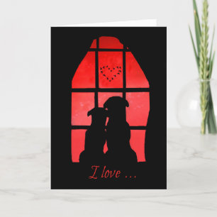 Carte Super mignonne Valentines Day, Funny Chien Valenti