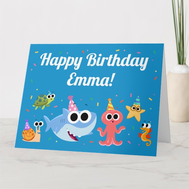 Carte Super simple | Finny Shark Confetti Anniversaire (Devant)