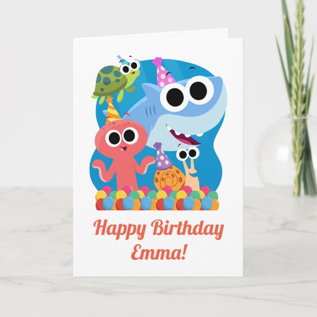 Carte Super Simple | L'anniversaire de Finny le requin a (Devant)