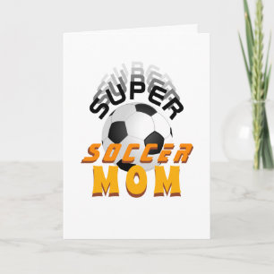 Carte Super Soccer Maman Typographie Sport Fête des Mère