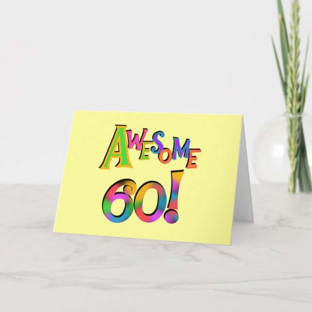 Carte Superbe 60 T-shirts et cadeaux d'anniversaire (Devant)
