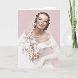 Carte Superbe Mariée Vintage, Rose