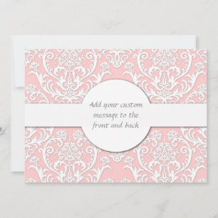 Carte Superbe motif de Damas blanc