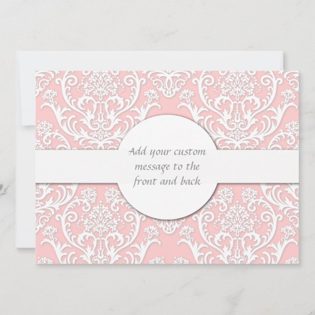 Carte Superbe motif de Damas blanc (Devant)