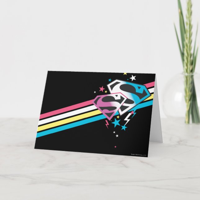 Carte Supergirl Rainbow Stripes (Devant)