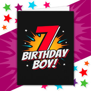 Carte Superhero 7 ans Anniversaire Garçon 7e Anniversair