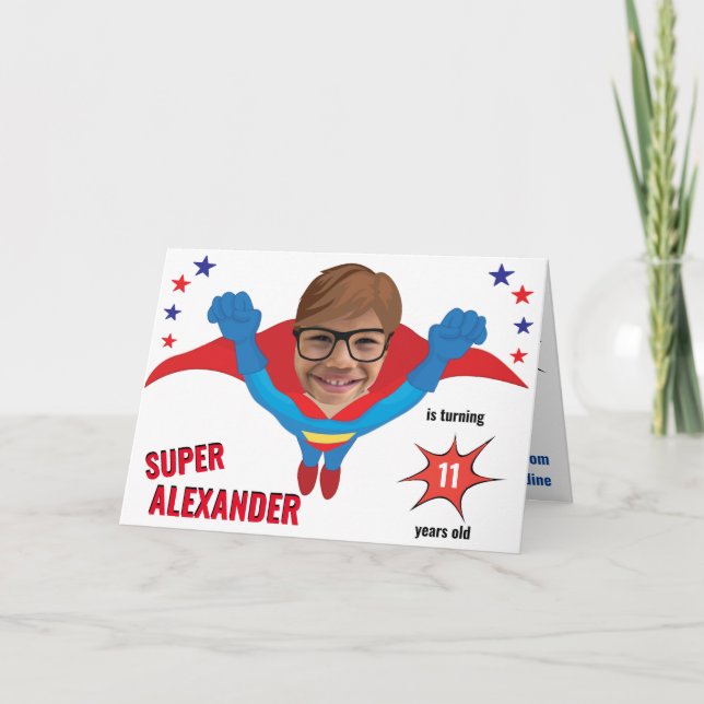 Carte Superhero Amusement Anniversaire Volant Boy Tremen (Devant)
