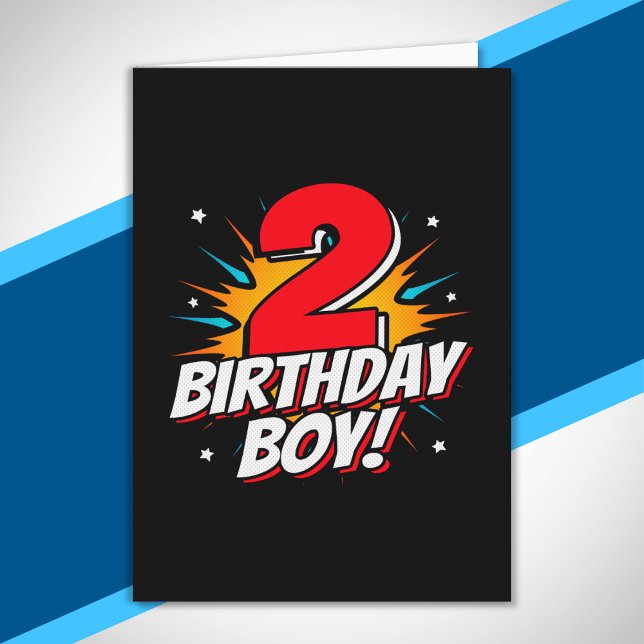 Carte Superhero Birthday Boy - 2 Year Old - 2nd Birthday (Créateur téléchargé)