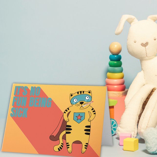 Carte Superhero C'Est Pas Amusant Être Malade Se Bien (Créateur téléchargé)