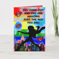 Carte Superhero Femme Sortie