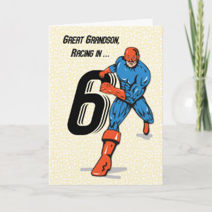 Carte Superhero grand-fils 6e anniversaire