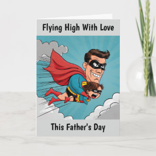 Carte Superhero père Fête des pères personnalisée
