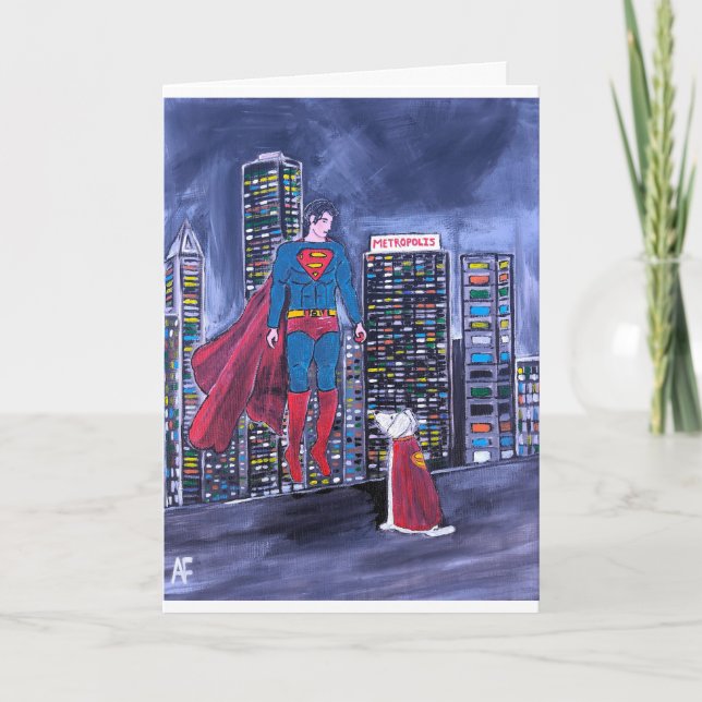 Carte Superheroes Meilleur Ami Peinture par Alfred Fox (Devant)