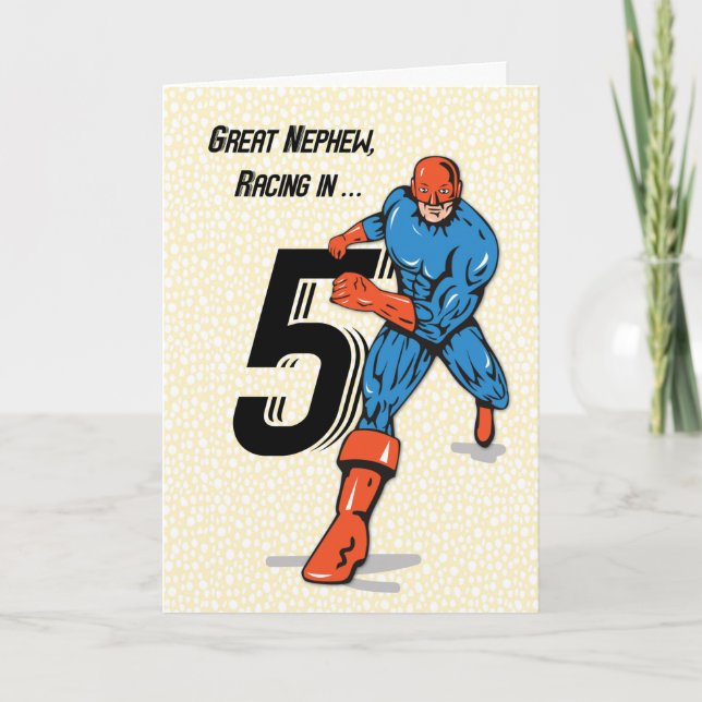 Carte Superhéros du 5ème anniversaire du Grand Nephew (Devant)